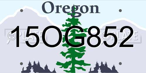 15OG852 Oregon License Plate