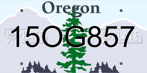 15OG857 Oregon License Plate