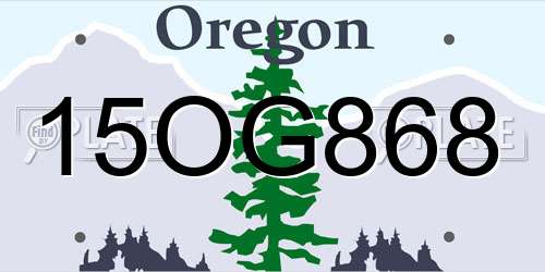 15OG868 Oregon License Plate