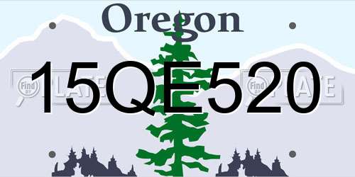 15QE520 Oregon License Plate