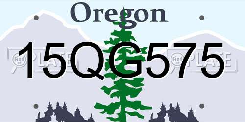 15QG575 Oregon License Plate
