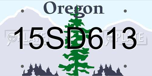 15SD613 Oregon License Plate