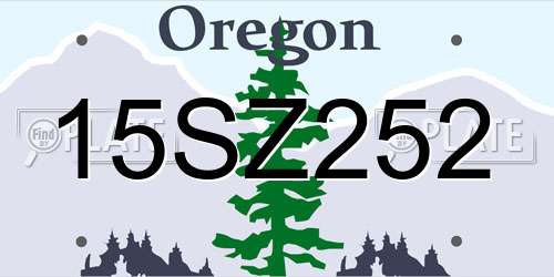 15SZ252 Oregon License Plate
