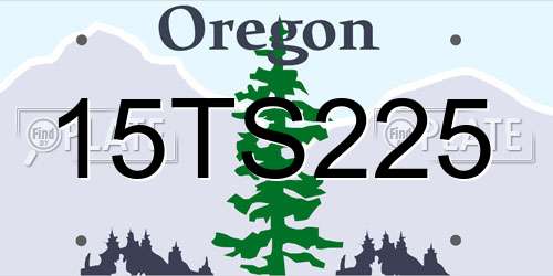 15TS225 Oregon License Plate