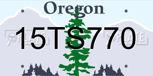 15TS770 Oregon License Plate