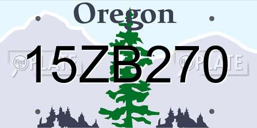 15ZB270 Oregon License Plate