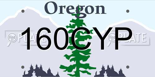 160CYP Oregon License Plate
