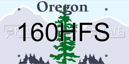 160HFS Oregon License Plate