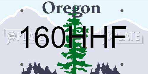 160HHF Oregon License Plate