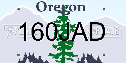 160JAD Oregon License Plate