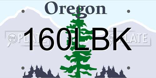 160LBK Oregon License Plate
