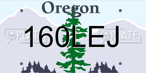 160LEJ Oregon License Plate