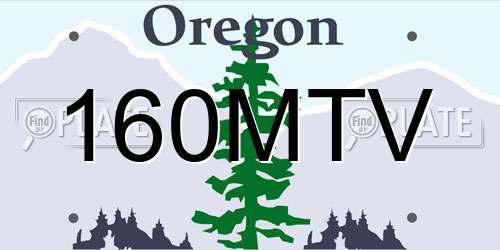 160MTV Oregon License Plate