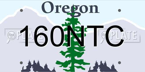160NTC Oregon License Plate