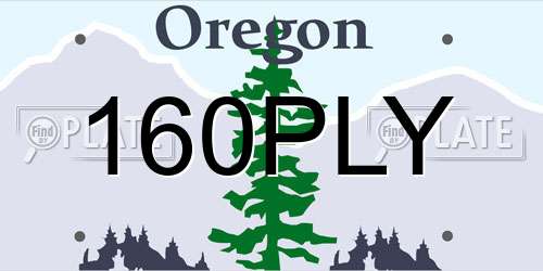 160PLY Oregon License Plate