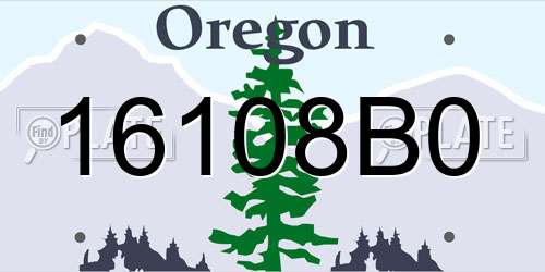 16108B0 Oregon License Plate