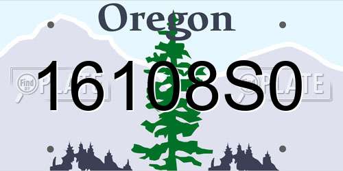 16108S0 Oregon License Plate
