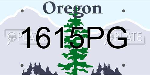 1615PG Oregon License Plate
