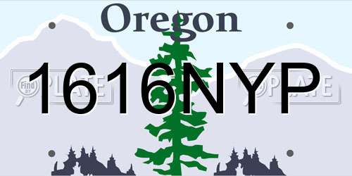 1616NYP Oregon License Plate