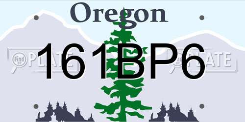 161BP6 Oregon License Plate