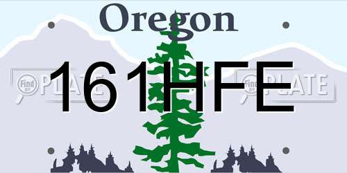 161HFE Oregon License Plate