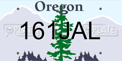 161JAL Oregon License Plate