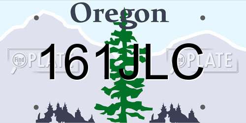 161JLC Oregon License Plate