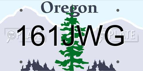 161JWG Oregon License Plate