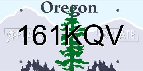 161KQV Oregon License Plate
