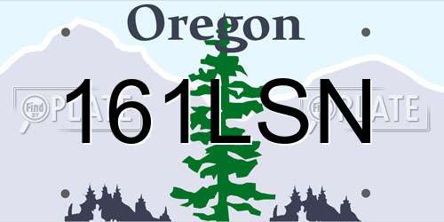 161LSN Oregon License Plate