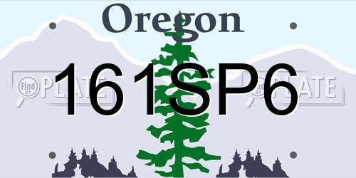 161SP6 Oregon License Plate