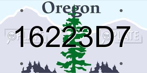 16223D7 Oregon License Plate