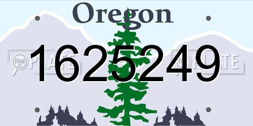 1625249 Oregon License Plate