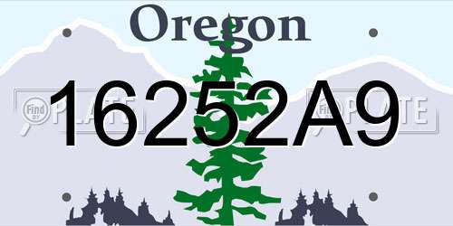 16252A9 Oregon License Plate
