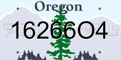 16266O4 Oregon License Plate