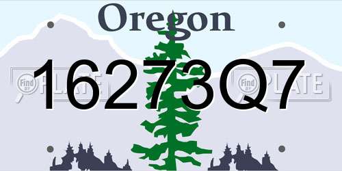 16273Q7 Oregon License Plate