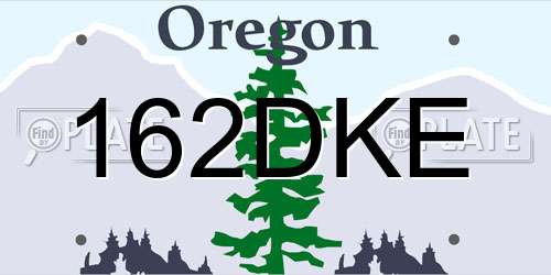 162DKE Oregon License Plate