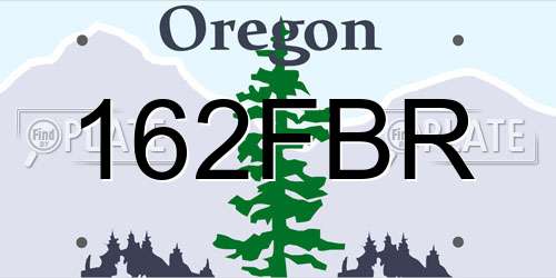 162FBR Oregon License Plate