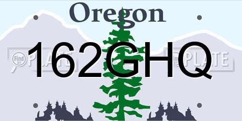 162GHQ Oregon License Plate