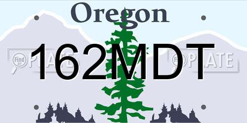 162MDT Oregon License Plate