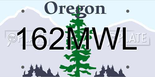 162MWL Oregon License Plate