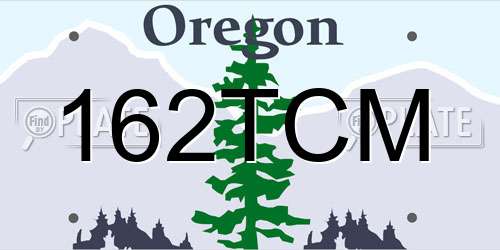 162TCM Oregon License Plate