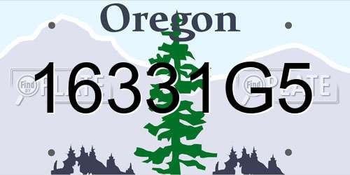 16331G5 Oregon License Plate