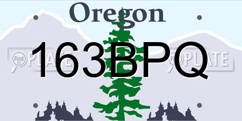 163BPQ Oregon License Plate