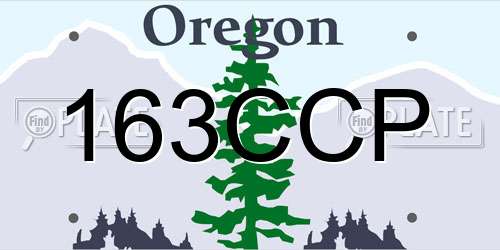 163CCP Oregon License Plate