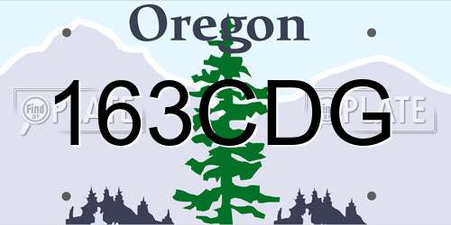 163CDG Oregon License Plate