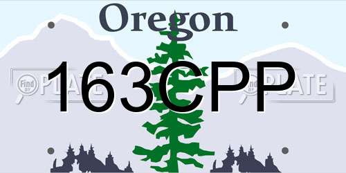 163CPP Oregon License Plate