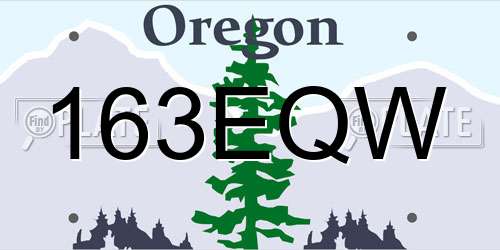 163EQW Oregon License Plate