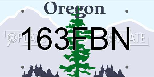 163FBN Oregon License Plate
