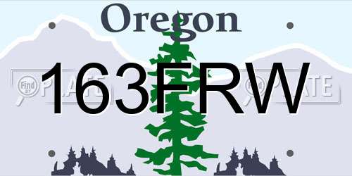 163FRW Oregon License Plate